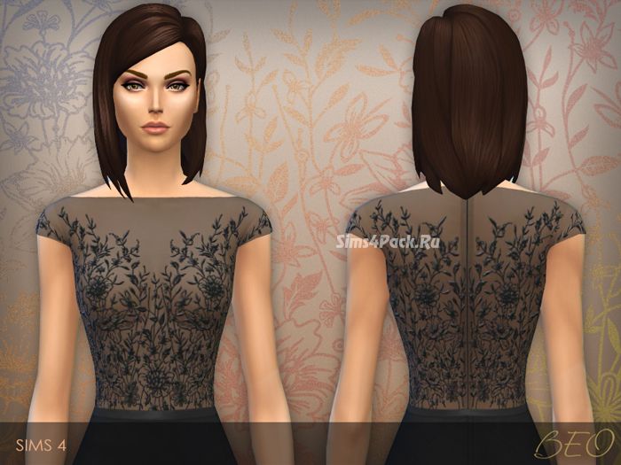 Платье "DRESS WITH EMBROIDERED TRANSPARENT TOP"