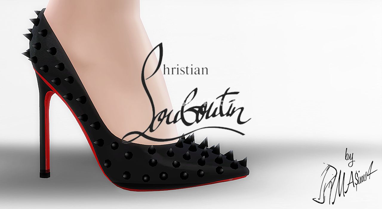 Туфли с шипами на шпильке "Christian Louboutin Pigalle Spikes 120mm"