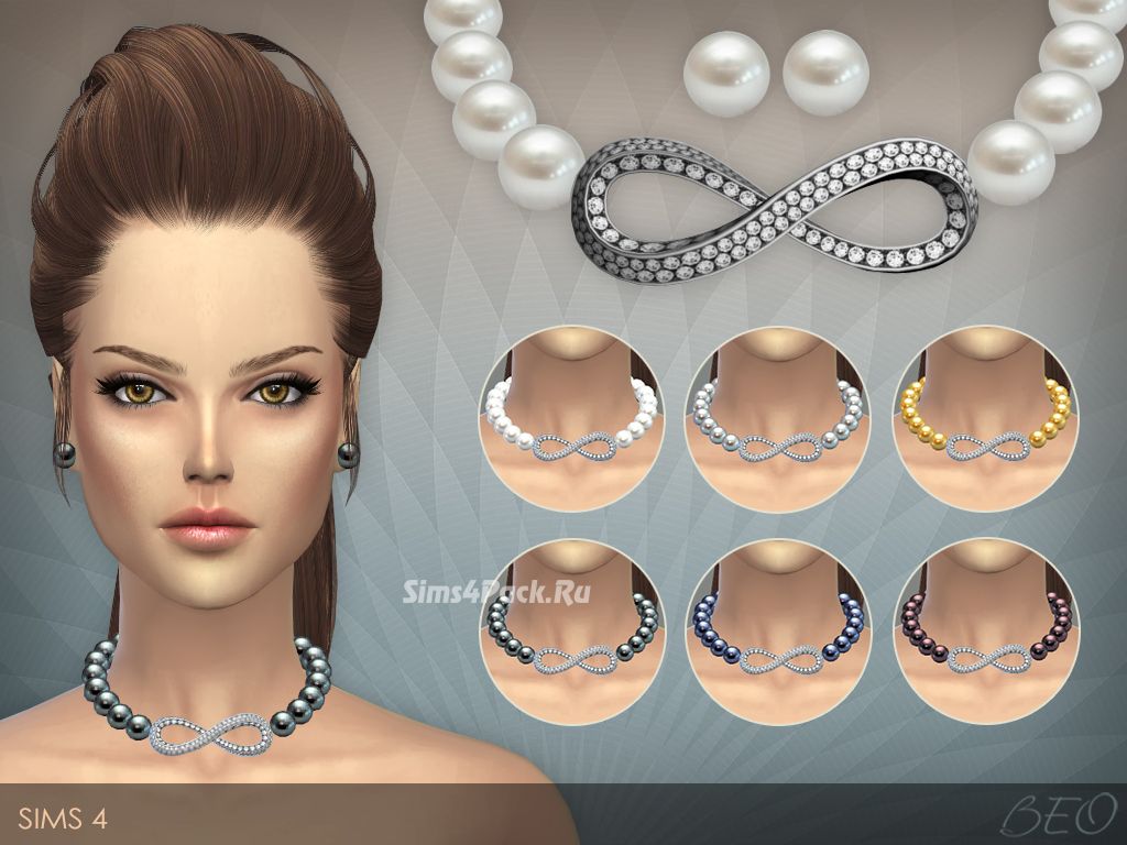 Комплект украшений "INFINITY PEARLS NECKLACE & STUD EARRINGS"