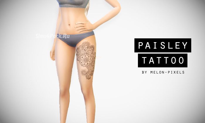 Татуировка на бедро для женщин "Paisley Tattoos"