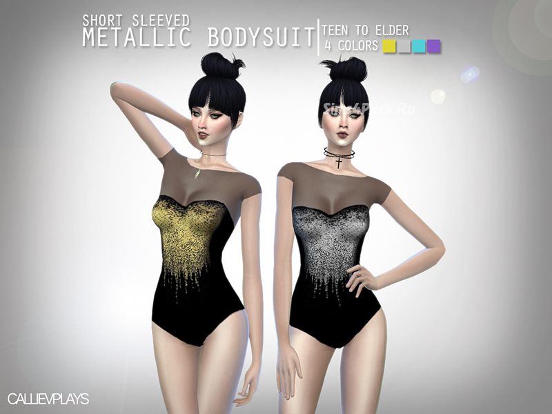 Боди "Short Sleeve Metallic Bodysuits"