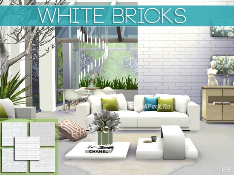 Настенное покрытие "White Bricks"