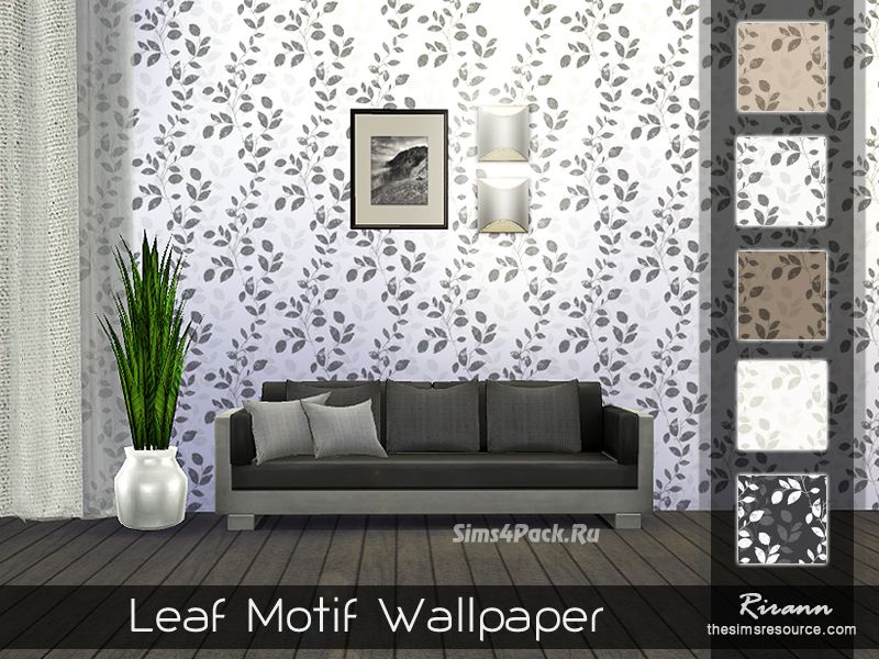 Настенное покрытие "Leaf Motif Wallpaper"