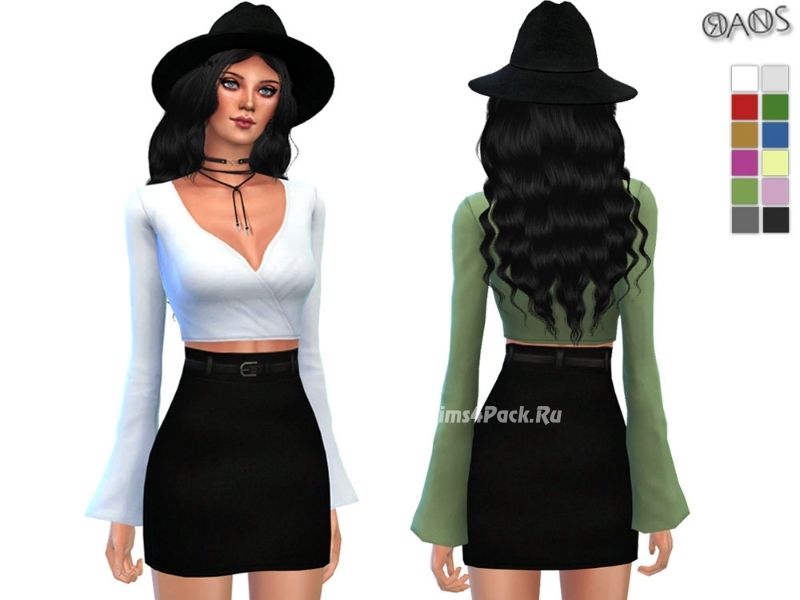 Топ "Wrapped Bell Sleeve Top"