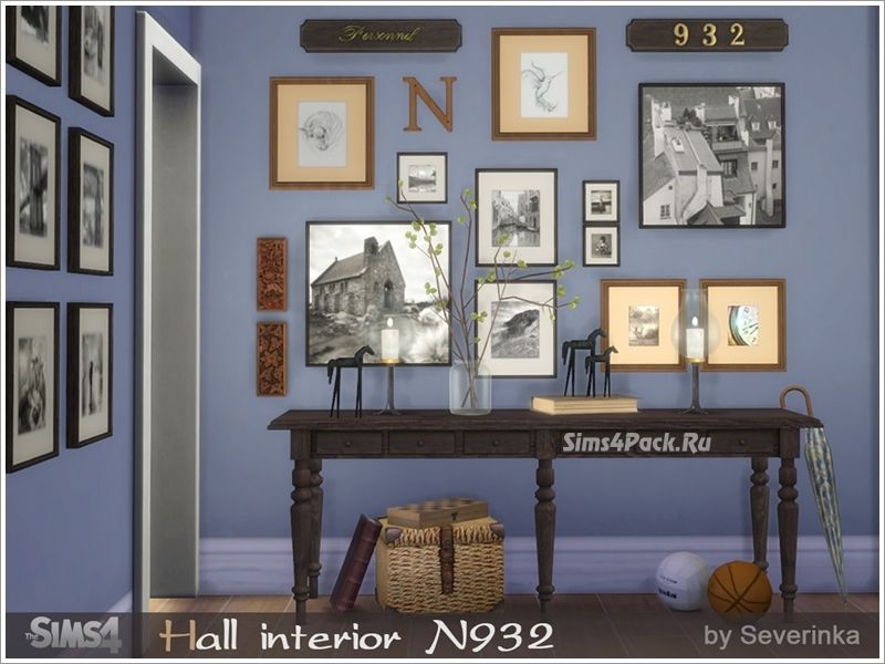 Набор объектов для холла "Hall interior N932"