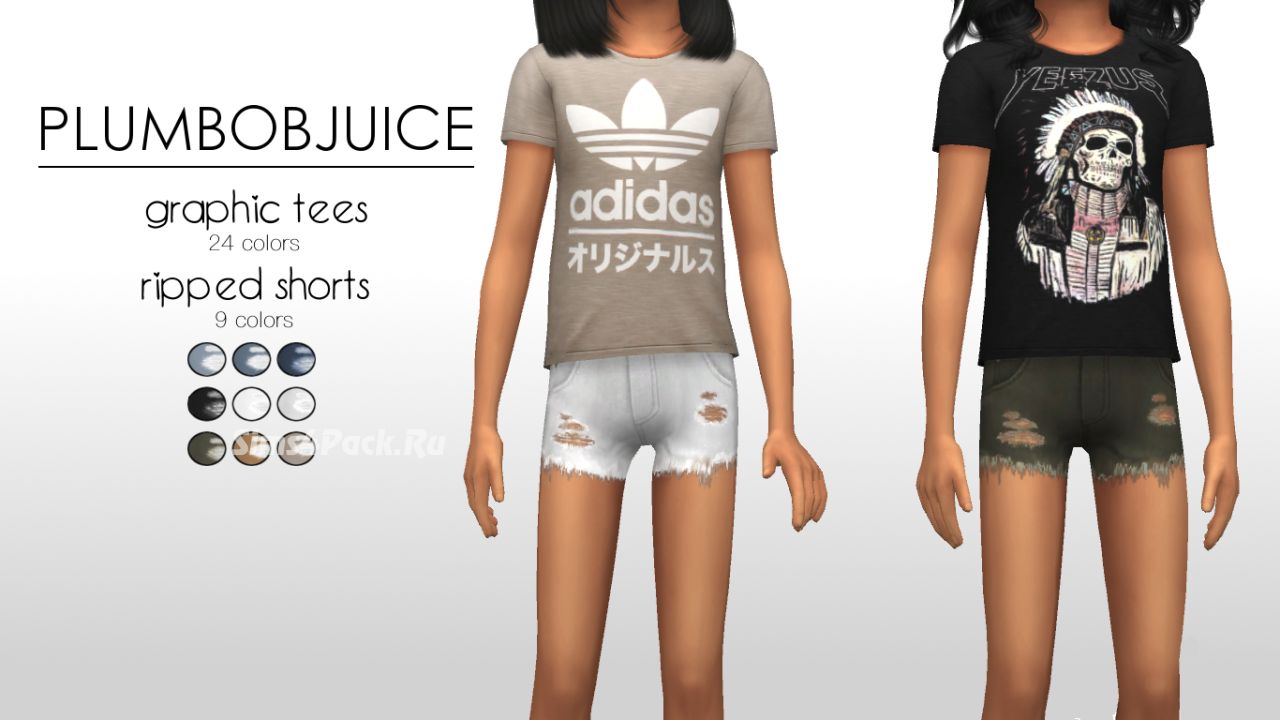 Комплект "GRAPHIC TEES AND RIPPED SHORTS"