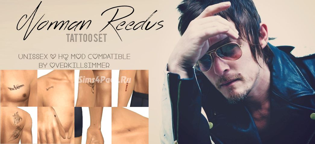 Набор тату "Norman Reedus"