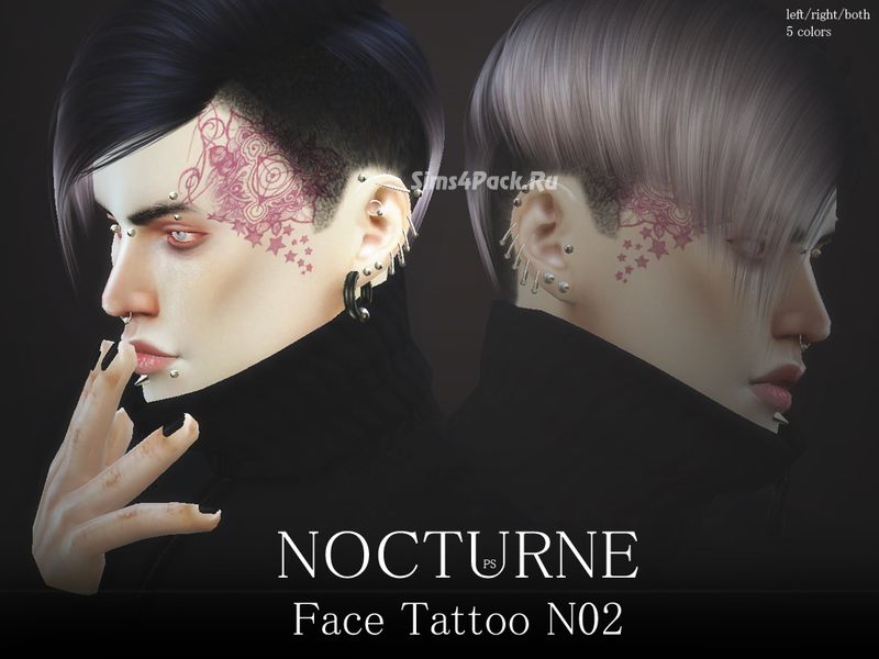 Тату "Face Tattoo Nocturne N02"