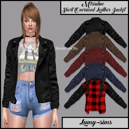 Куртка "M1ssduo Short Oversized Leather Jacket"