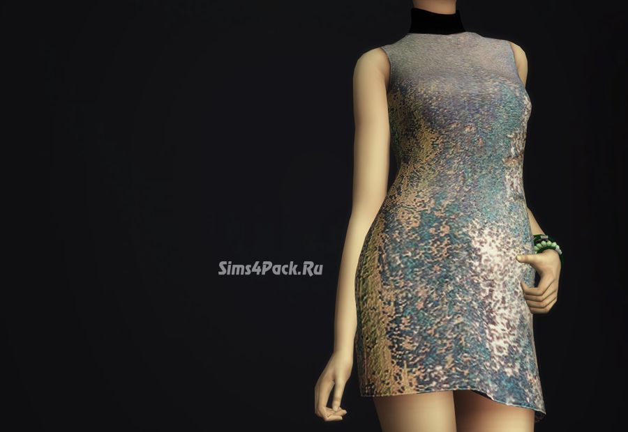 Платье "Sequined silk turtleneck dress"