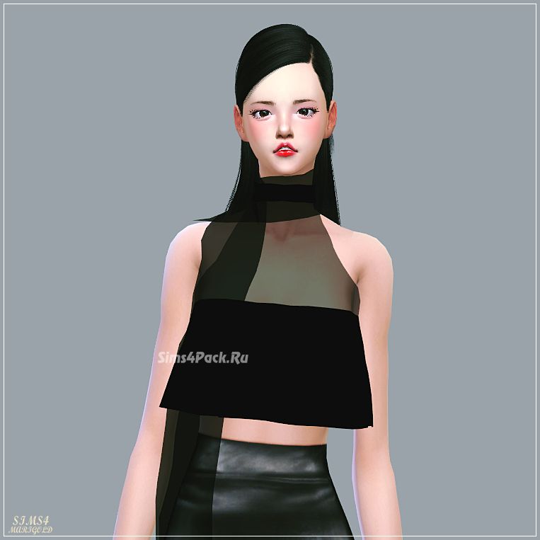 Блузка "Chiffon Crop Blouse With Scarf"