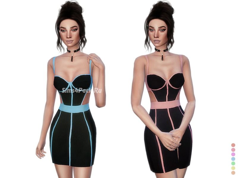 Платье "Neon Striped Dress"