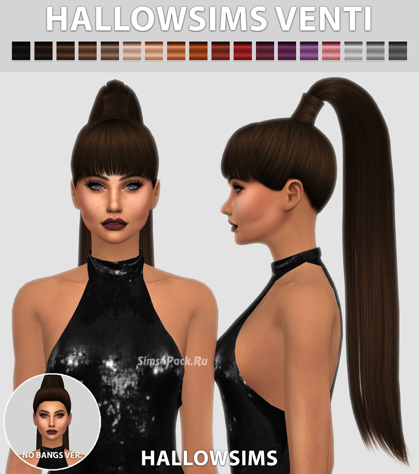 Прическа "HallowSims Venti ( 2 Versions )"