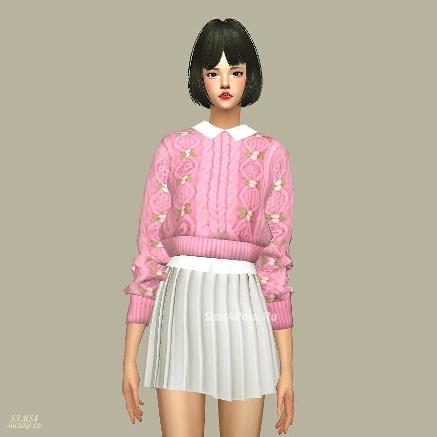 Комплект "Crop Knit Sweater With Shirts"