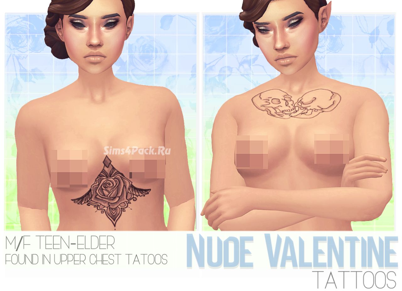 Набор тату "NUDE VALENTINE TATTOOS"