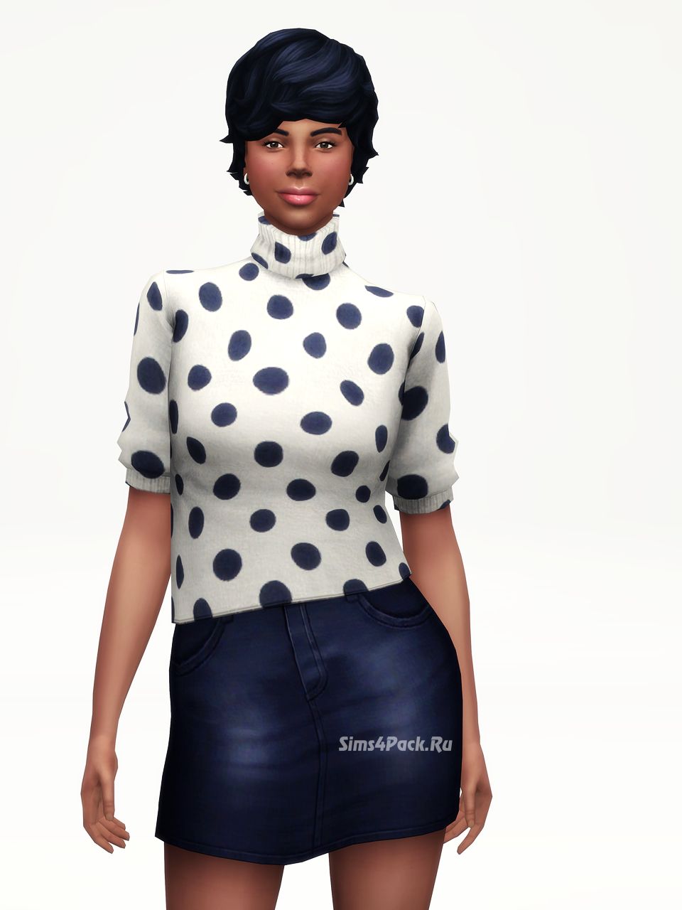Свитер "Half-Sleeves Turtle Neck Sweater / Pattern"