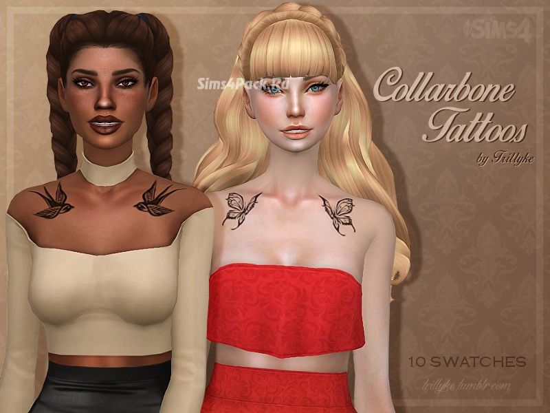 Тату сет "Collarbone Tattoos"