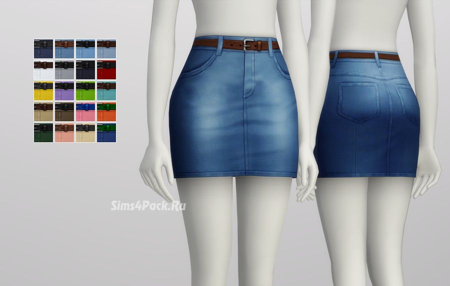 Юбка "High-rise Denim Skirts with belt"