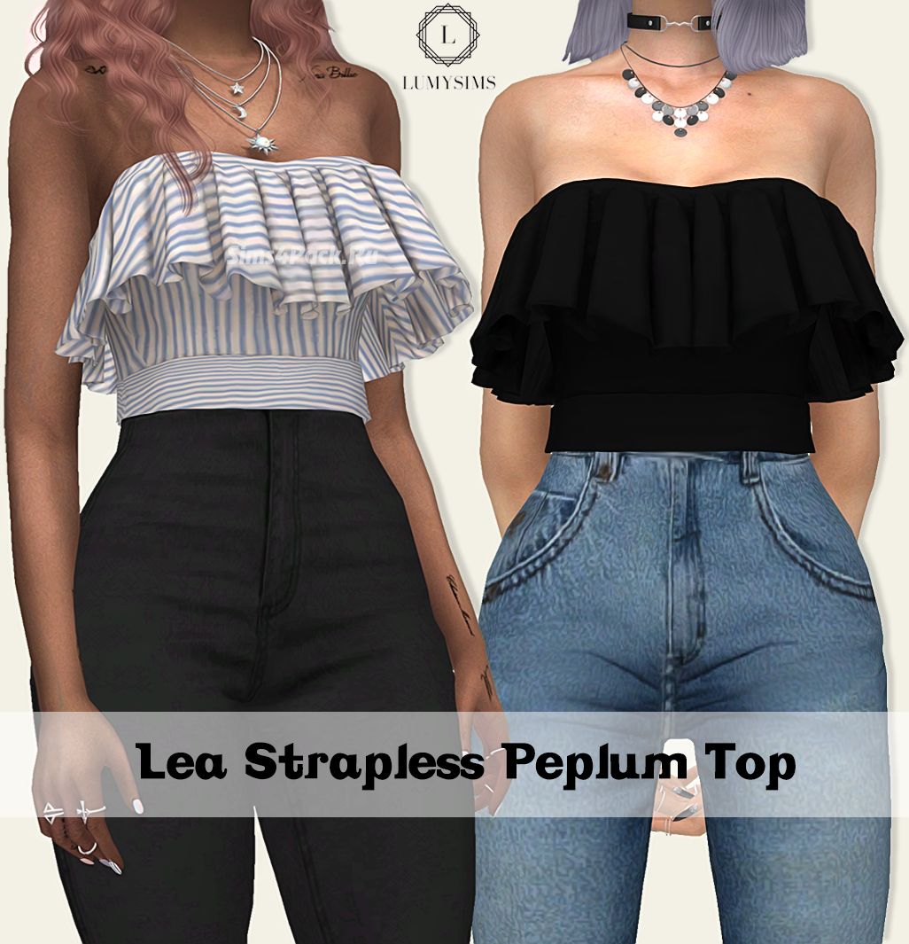 Топ "LEA STRAPLESS PEPLUM TOP"