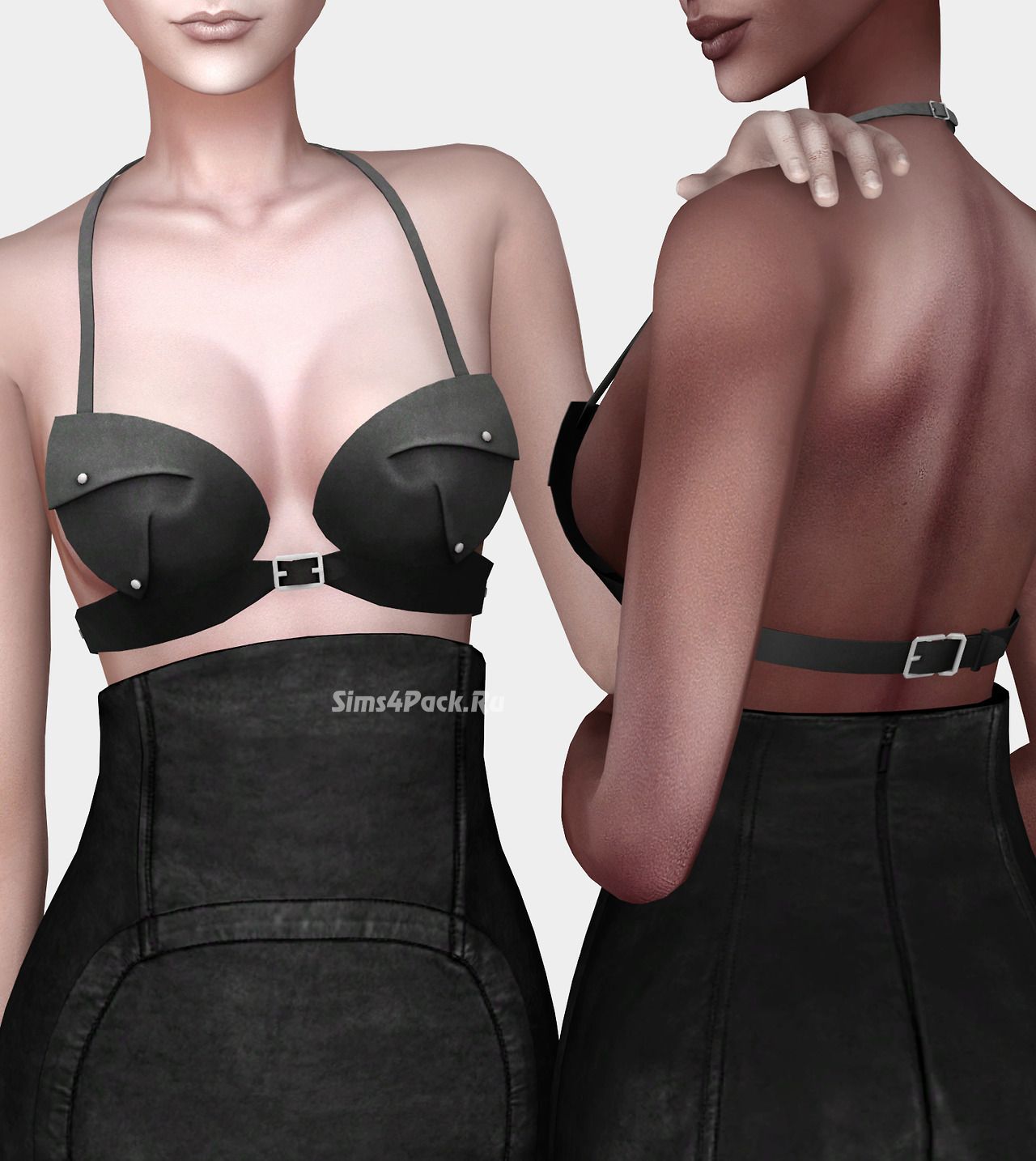 Бралетт "Zana Bayne Cat-Eye Leather Bra"