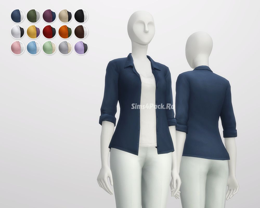 Комплект "Rolled-up Open shirt for F / Solid Color"
