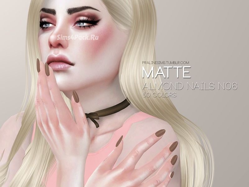 Маникюр "Matte Almond Nails N06"