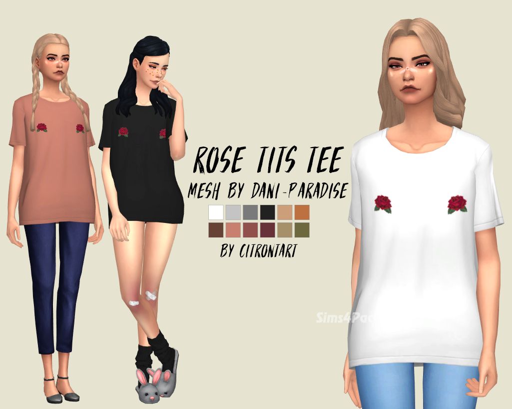 Футболка "ROSE TITS OVERSIZED T-SHIRT RECOLOUR"