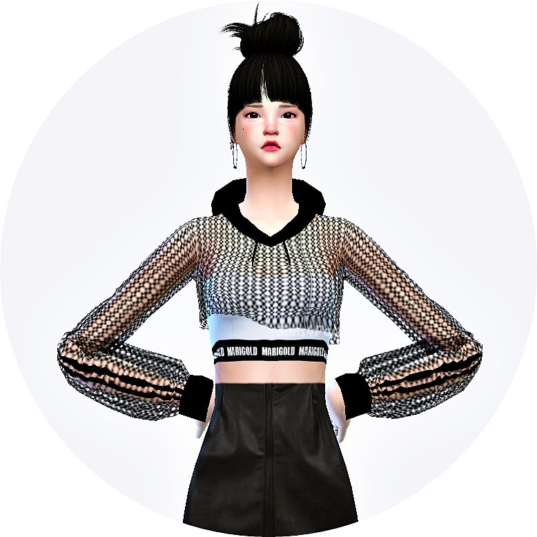 Худи "mesh crop hoodie"