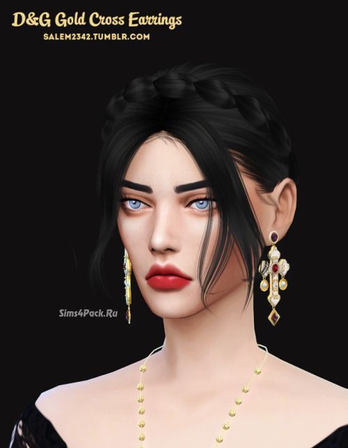 Серьги "D&G Gold Cross Earrings"