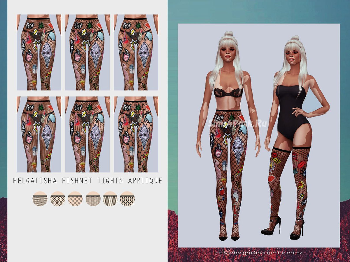 Колготки, чулки и носки "Fishnet tights pack Applique"