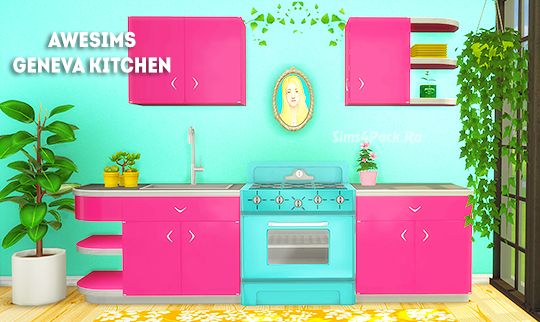 Кухонный гарнитур "Awesims geneva kitchen recolors"