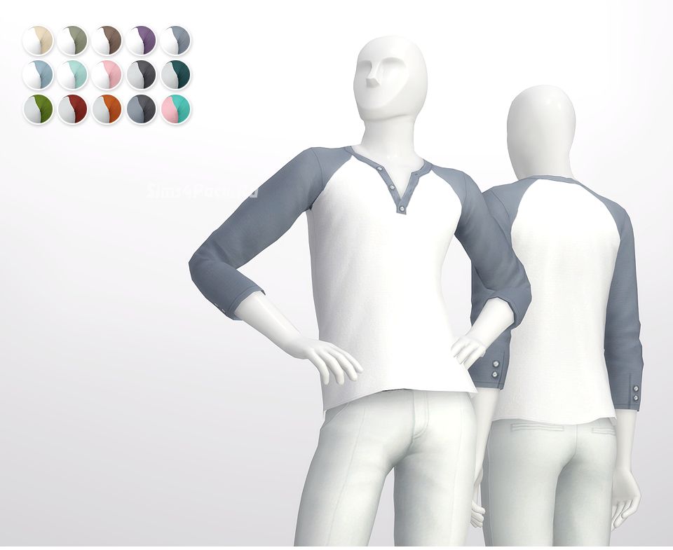 Лонгслив "Half Sleeve Henley-Neck Raglan T-shirt"