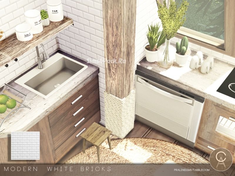 Настенное покрытие "Modern White Bricks"