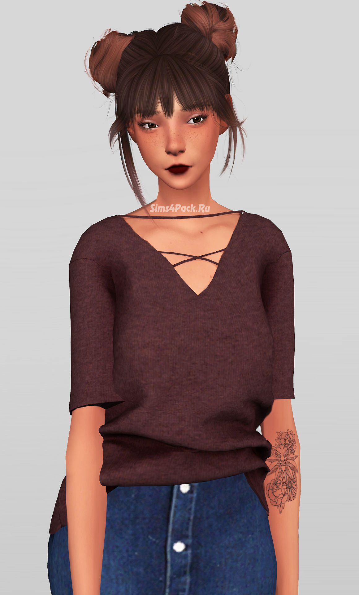 Топ "Cross V Neck"