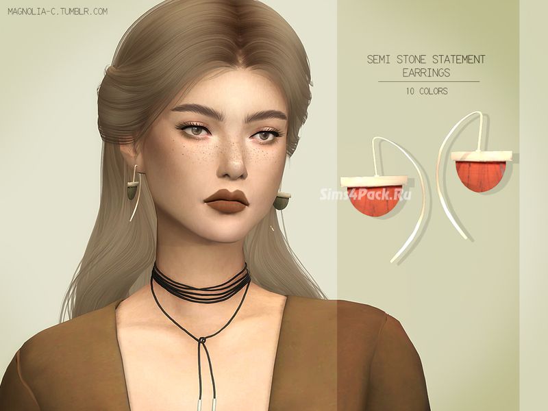 Серьги "Semi Stone Statement Earrings"