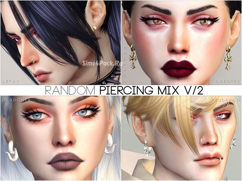Набор серег "Random Piercing Mix V/2"
