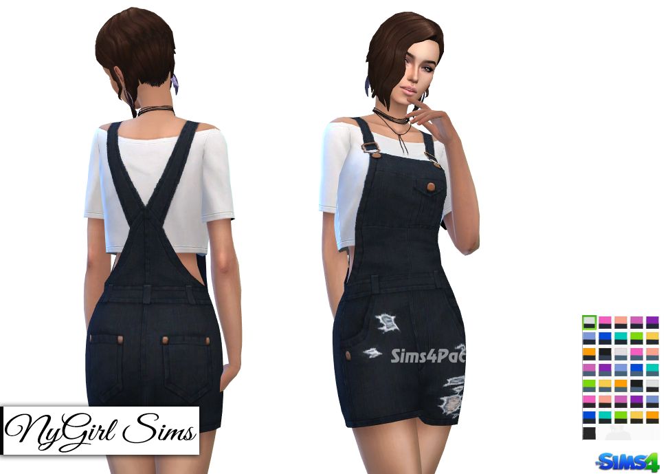 Комплект "Overall Mini Dress with Crop Tee"
