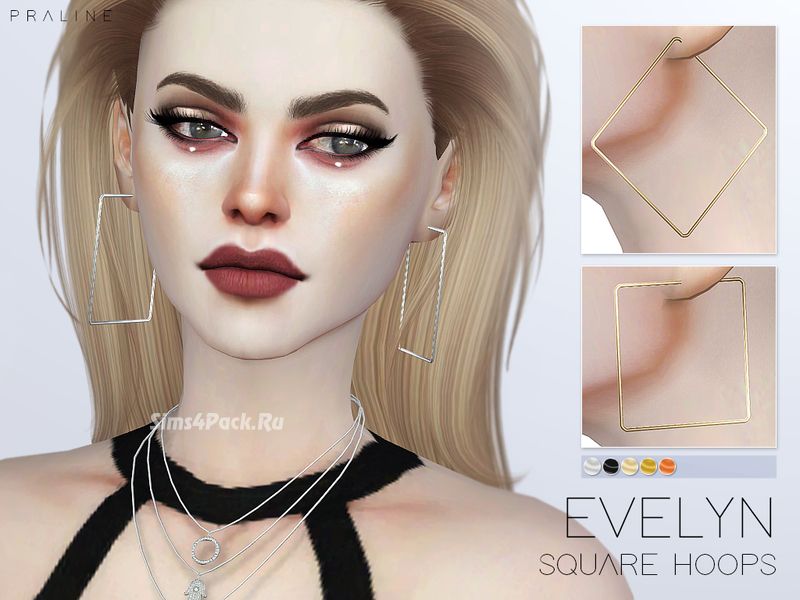 Серьги "Evelyn Square Hoops"