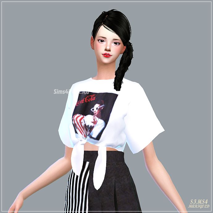 Топ "Tied Short Sleeves Crop Top"