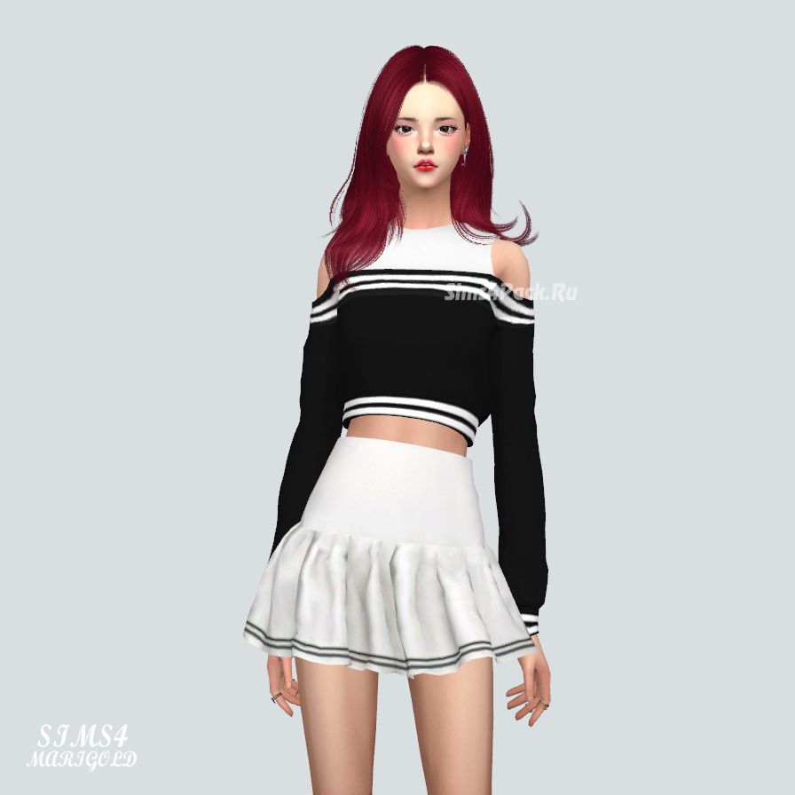 Свитер "Off-Shoulder Sweatshirt With Sleeveless"