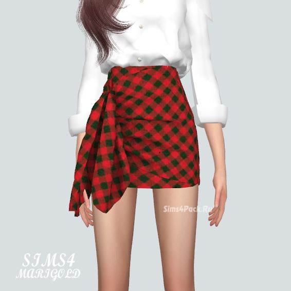 Юбка "Tied Wrap Skirt Check version"