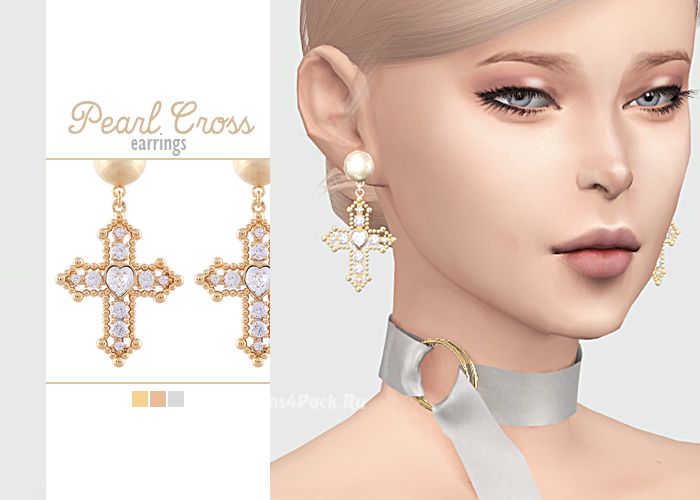 Серьги "Pearl Cross Earrings"