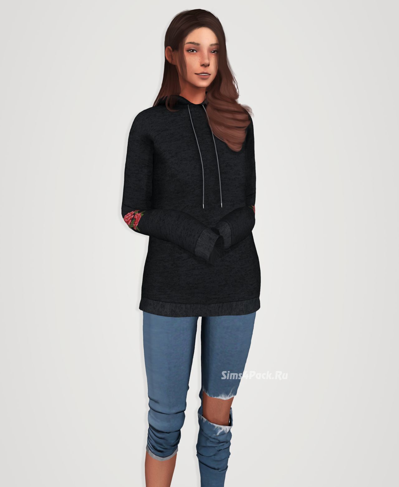 Худи "drop shoulder long hoodie"