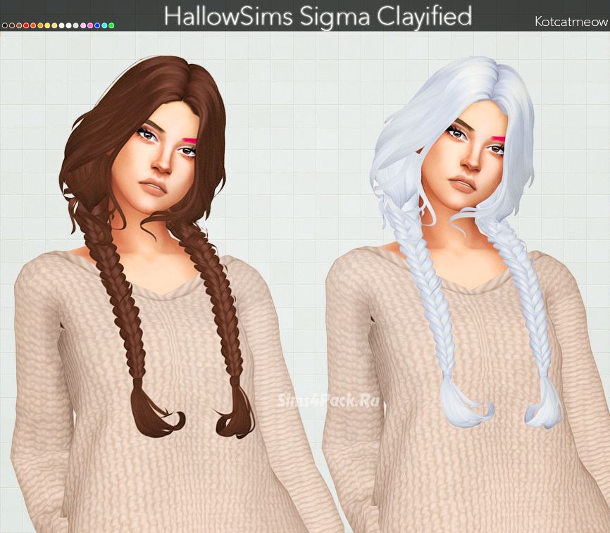Прическа "HallowSims Sigma Hair Clayified"