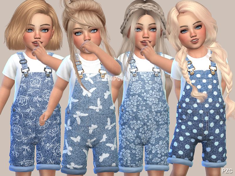 Комплект "Denim Floral Overalls"