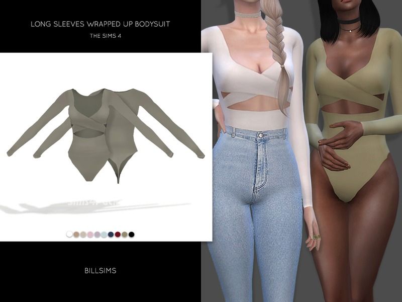 Боди "Long Sleeves Wrapped Up Bodysuit"
