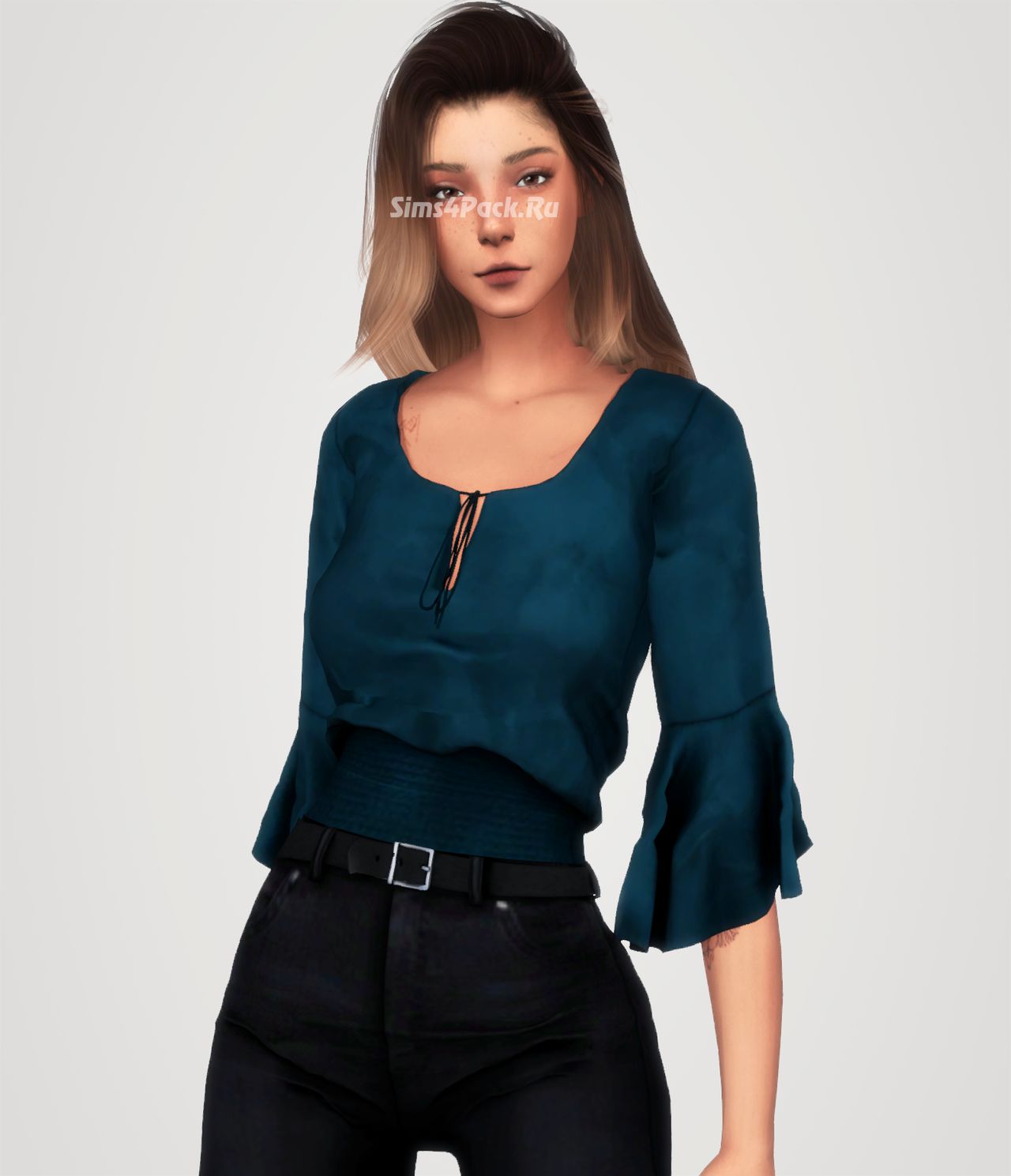 Топ "elastic waist top"
