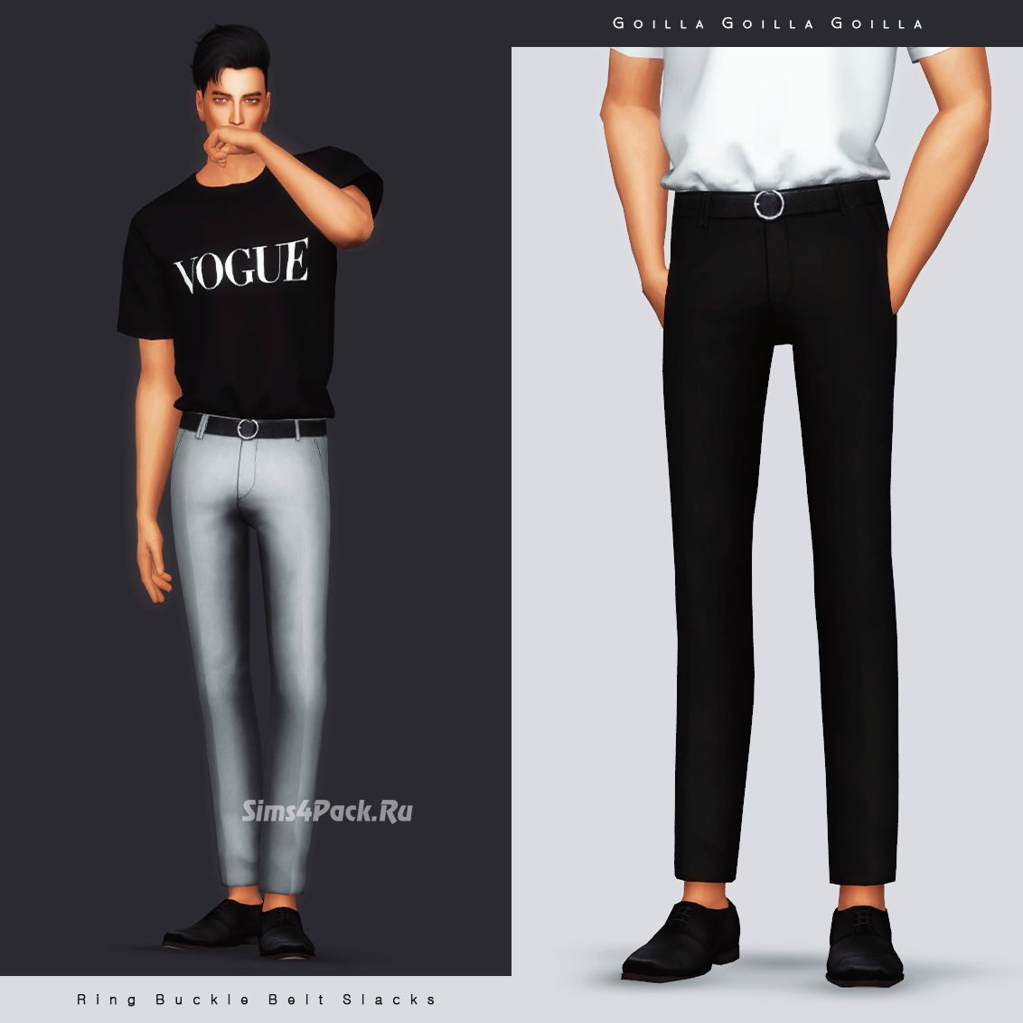Брюки "Ring Buckle Belt Slacks"