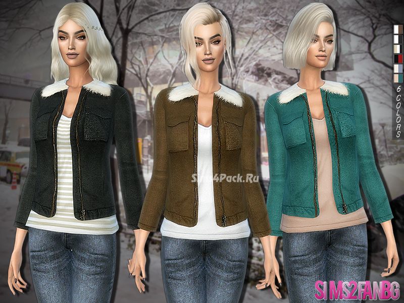 Комплект "Jacket with soft faux fur collar"
