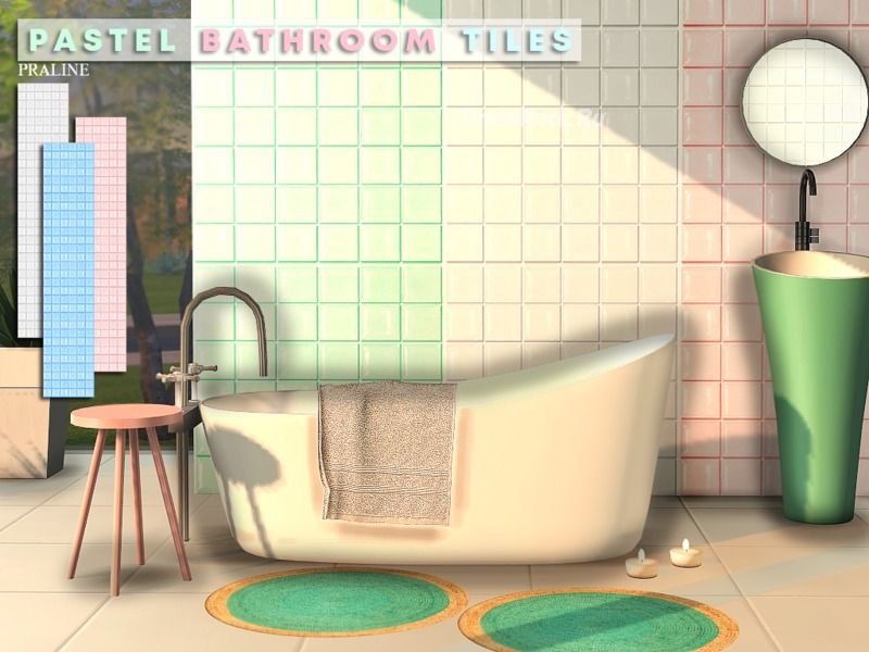Настенное покрытие "Pastel Bathroom Tiles"